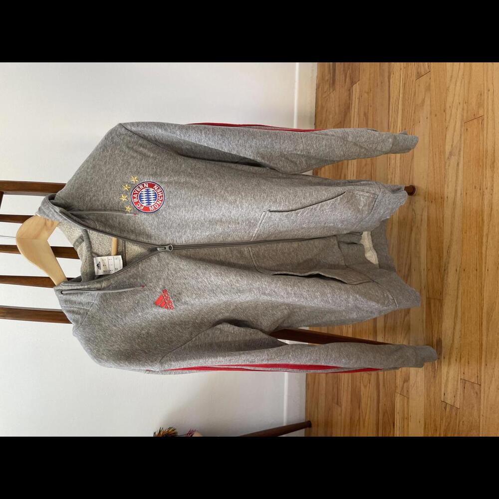 Adidas FC Bayern zipper jacket hoodie size S grey